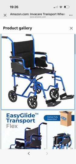 Invacare Transport Wheelchair for Adults, Compact Lightweight Wheel Chair with Foldable Backrest, Flip-Back & Removable Desk-Length Arms, 19" Seat, Sw