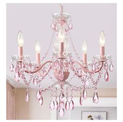 Modern Crystal Pink Chandelier