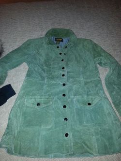 Free people sude green jacket m