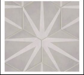 Bedrosians Allora 8.5 x 10 Matte Stella Hexagon Deco Porcelain Tile - 4 cartons