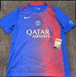 PSG Nike 2025/26 Pre Match Jersey Blue Red Qatar Airways