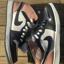 Jordan Shoes Retro 1 Mid White Rust Pink Black Sz. 9 Men’s