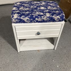 Wood Chest With Drawer And Cushion Seat