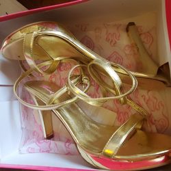 Gold Strappy Heels