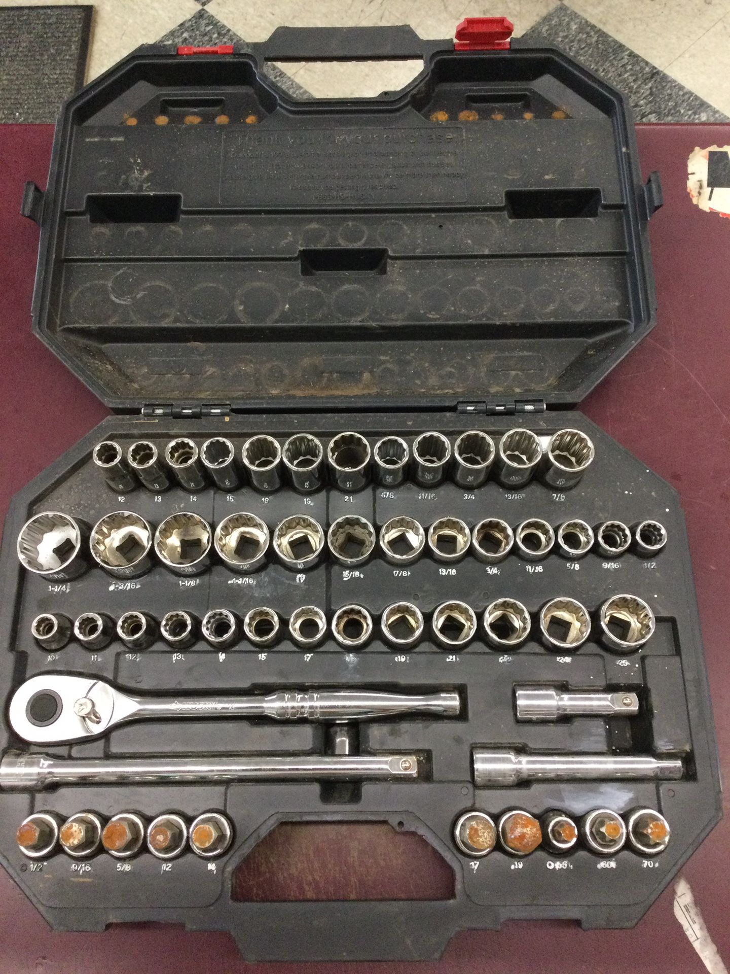 Husky 52 PC MECHANICS SOCKET TOOL SET 1/2” DRIVE DEEP SHALLOW TORX STAR