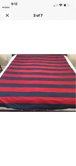 Pottery Barn Twin Duvet & Shams - Navy/Red - 2 sets