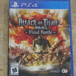  Attack On Titan 2 Final Battle PS4 (Sony Playstation 4) Tested & Working. very good condition. 