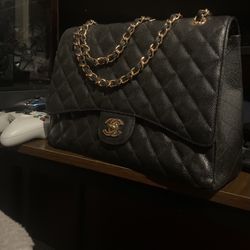 Black Leather Tote Bag 