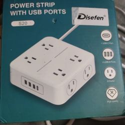 5Ft Power Strip with 1 USB-C,3 USB-A Ports,8 AC Outlets,Multi Plug Outlet Extender,5Ft Extension Cord,Flat Plug Wall Mount Desk USB Charging Station 