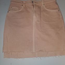 Pink Denim Skirt