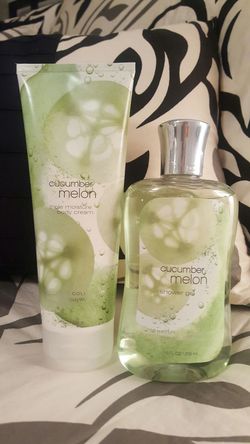 NEW Cucumber Melon Shower Gel & Body Cream Set