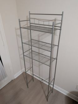 ​3-Tier Silver Metal Over-The-Toilet Storage Rack