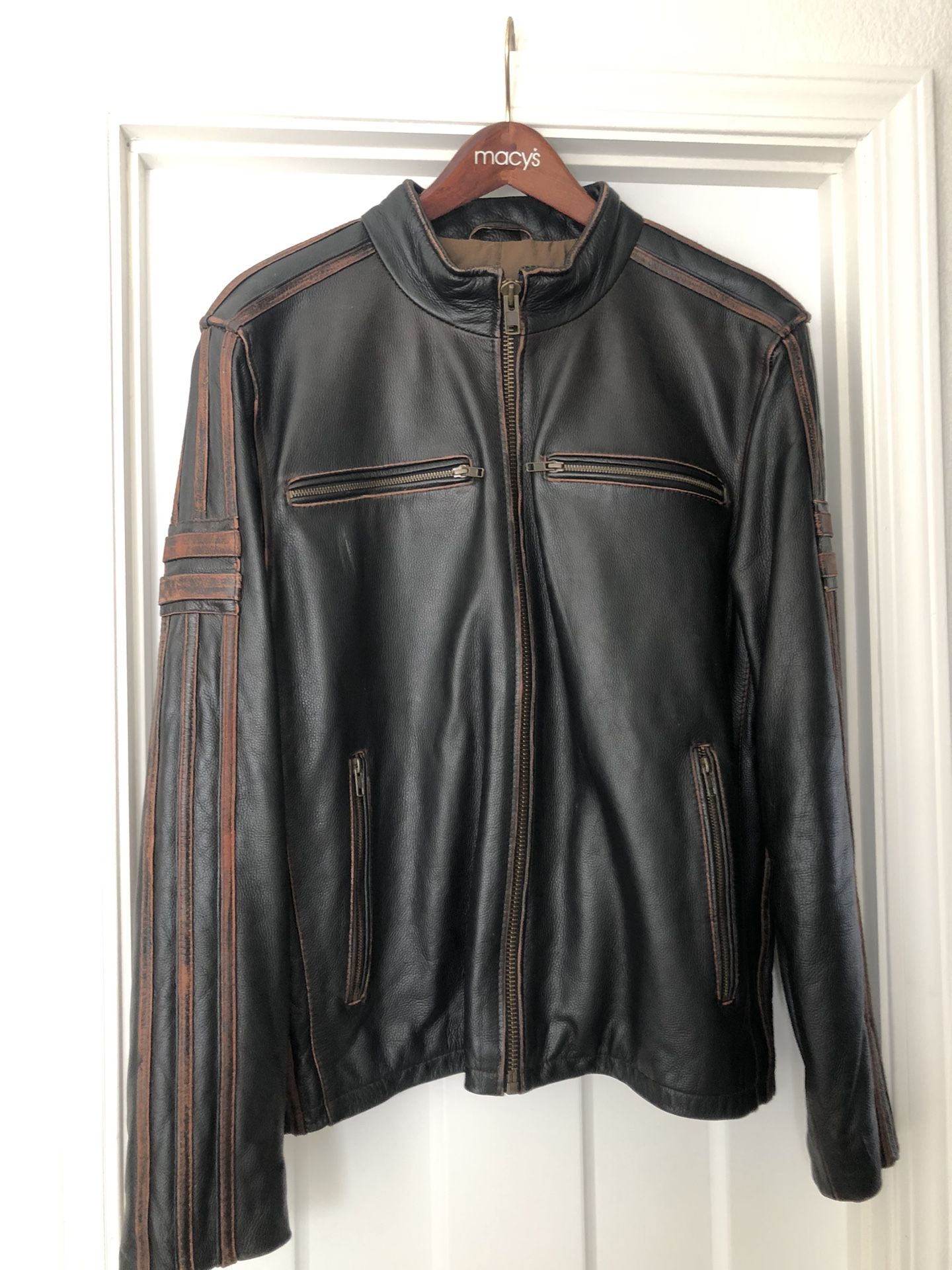 Men’s Black Rivet High Quality Motorcycle - NWOT