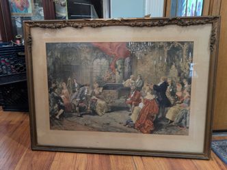 "Mozart at the Court of Marie Antoinette" color lithograph