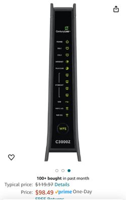 ZyXEL C3000Z Dual-Band 802.11b/g/n Gigabit Modem for CenturyLink