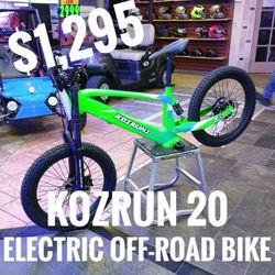 Kozrun 20 inch all terrain e-bike $1,295 cash price plus taxes