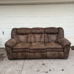 FREE DELIVERY - Ashley Brown 3 Seater with Recliners 