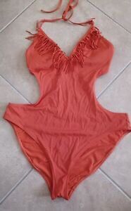 Women One Piece color orange Push Up Swimwear Swimsuit Bikini Suit Beachwear