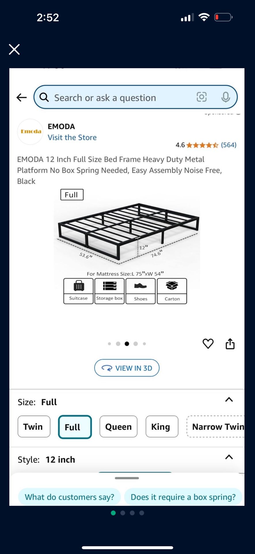 Black Bed frame