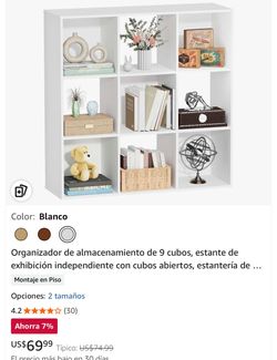 White 9-Cube Storage Organizer Bookshelf-organizador de nueve espacios