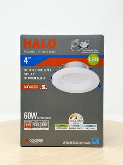 Option 1 (Clear & Direct): HALO 4" LED Recessed Downlights – New in Box ($6 Each or 4 for $18)