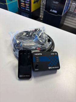 4K 3-Port HDMI Switch w/ 2 HDMI cables + remote