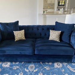 3 Piece Blue Sofa Set
