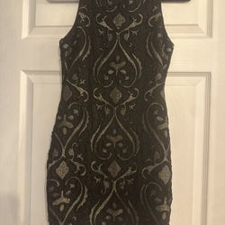 Black And Gold Lace Dress