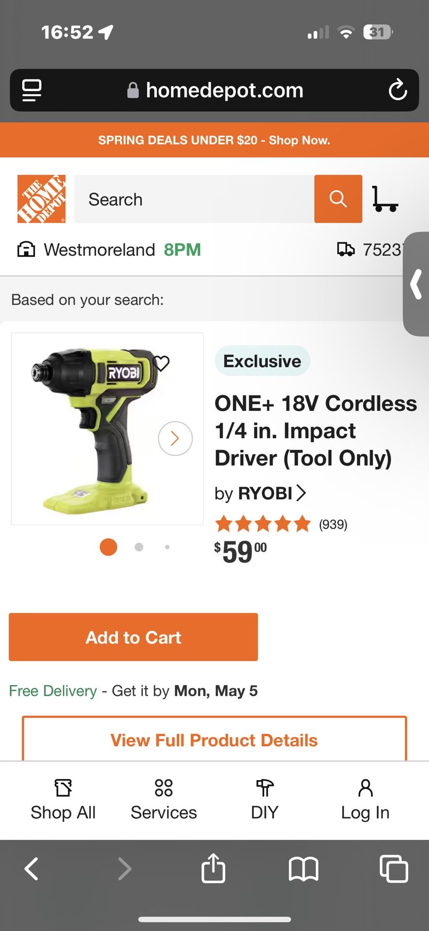 1/4” Impact driver