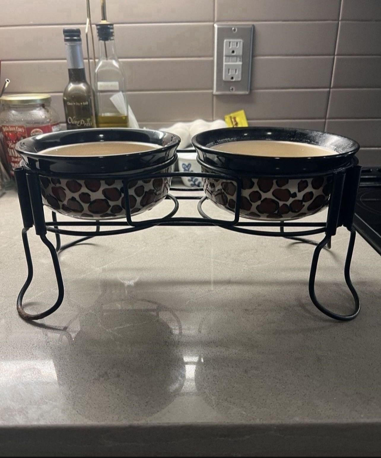 Small Dog Bowls + Stand