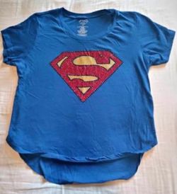 Superman Logo Rhinestone Graphic T-Shirt, Jr Size M