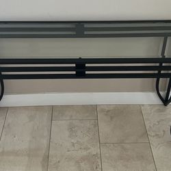 Glass Sofa Table: 48”L x 16”W x 26-1/2”H 