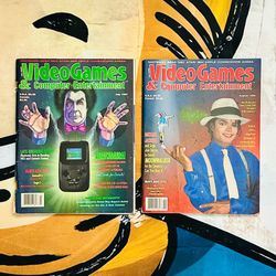 Video Games & Computer Entertainment Magazine 1990 Retro Vintage Lot Of 2 GOOD