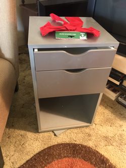 Small Swivel Table Front Drawers Rear Magazine Rack