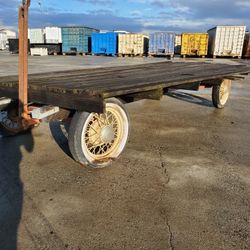 Vintage Ford Flatbed Farm Trailer