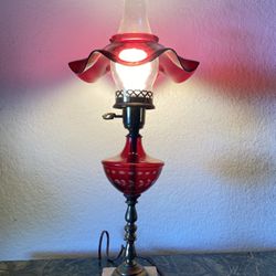 Antique Cranberry Red Lamp