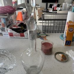 Glass Basket And Decanter 