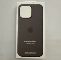 Genuine APPLE iPhone 16 Pro Max Silicone Case w/ MagSafe Stone Gray - New SEALED