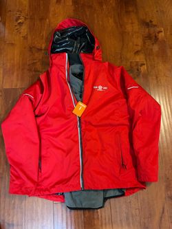 Elevate Men’s Large Red 3-in-1 Hooded Jacket Removable Fleece Blue Lake Resort