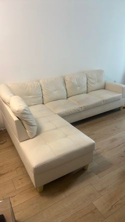 White sectional sofa