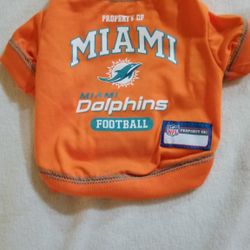 Pets First Miami Dolphins Football Puppy Shirt