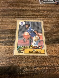1987 Topps Bo Jackson rookie baseball card Kansas City Royals superstar
