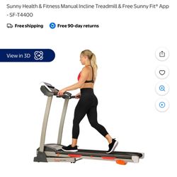 Sunny Health & Fitness Manual Incline Treadmill & Free Sunny Fit® App - SF-T4400