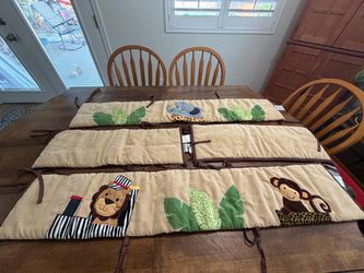 Safari Animal Baby Crib Bumper Pad Set