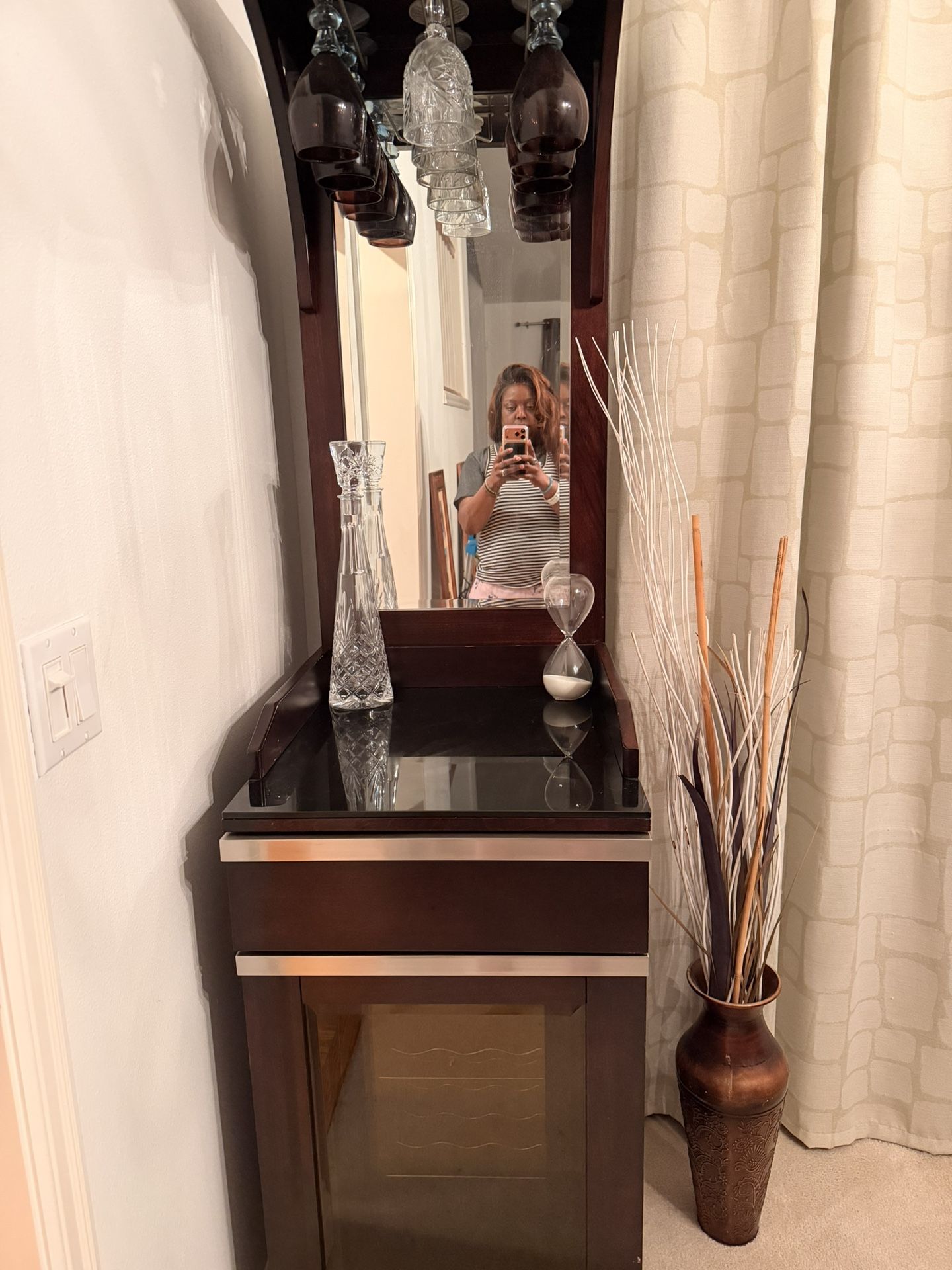 Bar With Mini Fridge And Light