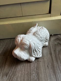 White Ceramic Dog Figurine