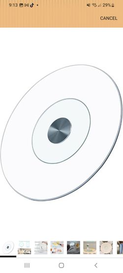 Glass Lazy Susan Turntable with Metal Center