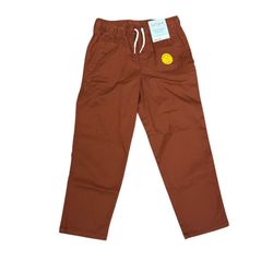 Cat & Jack Rust/brown Kids Pants relaxed tapered NWT Sz 7 boys