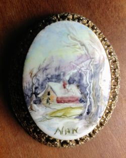 Vintage Porcelain Pendant**