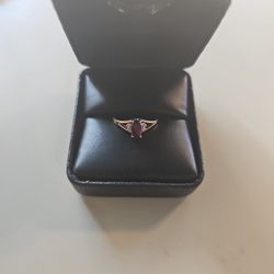 14kt Gold Diamond And Garnet Ring